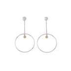 Hermes Earrings Exlibris Hoop Silver 18k Pink Gold