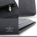 Louis Vuitton Portefeuille Brazza Taiga Noir Black Ta0138 Long — view 9