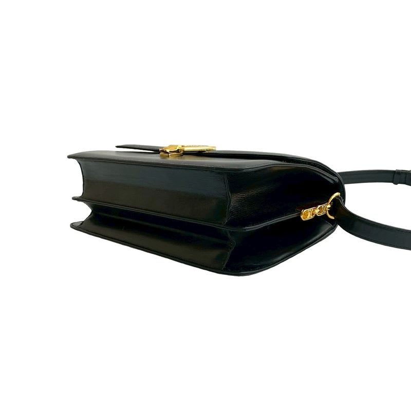 Celine Vintage Carriage Hardware Horseshoe Leather Semi
