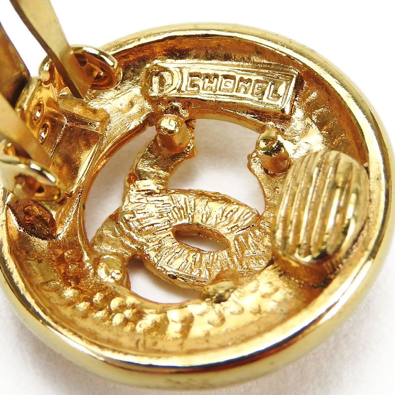 Chanel Earrings Coco Mark Metal Gold Accessory Plated Small Accessories — view 5