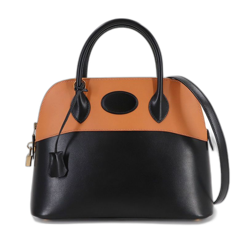 Hermes Bolide 31 2-Way Bag Box Calf Chamonix Black Natural