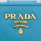 Prada Bifold Wallet Light Blue Saffiano — view 5