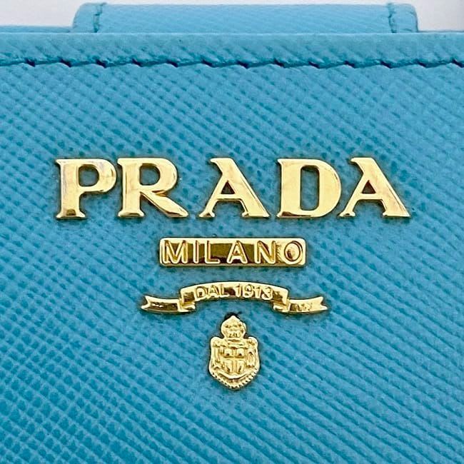 Prada Bifold Wallet Light Blue Saffiano — view 5