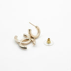 Chanel Earrings Gold Black Coco Mark Hoop — view 5