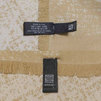 Chanel Large Shawl CC Mark Beige Wool Fringe — view 9