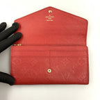 Louis Vuitton Monogram Empreinte Portefeuille Sarah Bifold Wallet Red — view 5