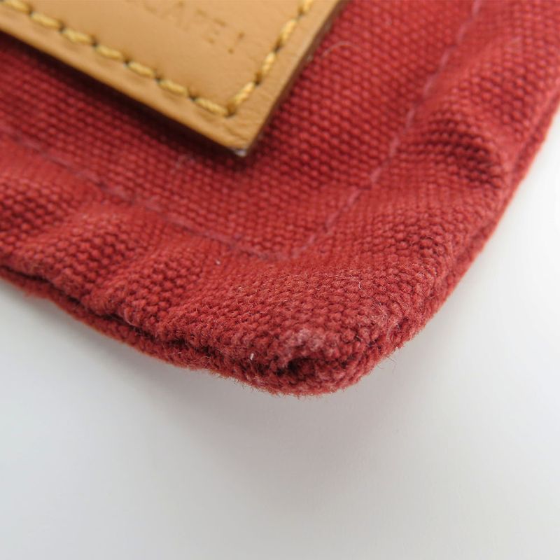 Hermes Pouch Bora Cotton Leather Bordeaux Enji Silver Hardware Flat Multi — view 4