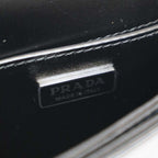 Prada Brushed Leather Shoulder Bag Black — view 5