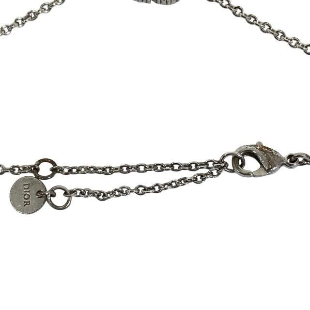 Christian Dior Bracelet Bangle Clair D LUNE CD Logo Metal Rhinestone Silver — view 9