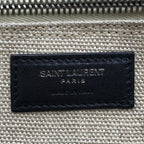 Saint Laurent Rive Gauche Canvas Leather Tote Beige Large Capacity Travel — view 9