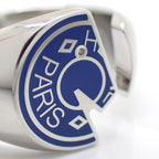 Hermes Carrousel Ring T58 Bleu De France Blue Clous Sel Horse Profile — view 9