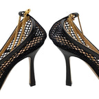 Bottega Veneta Stretch Pumps Mesh Chain High Heel 38 1 2 Nero — view 6