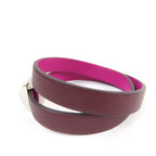 Hermes Medor Infini Dubretour Bracelet Leather Silver Hardware Bangle Purple T3 — view 3