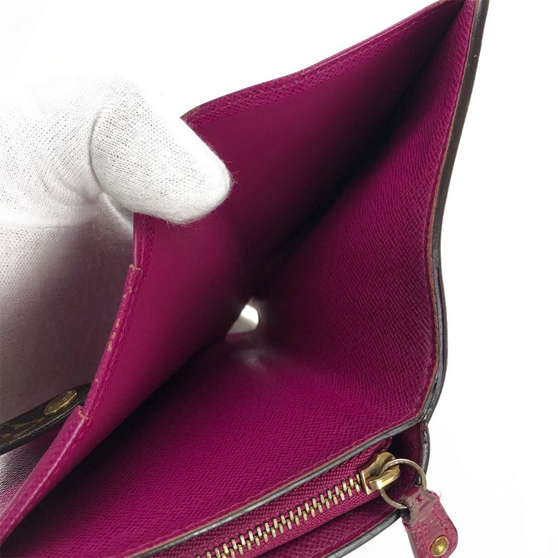 Louis Vuitton Bifold Wallet Monogram Perfo Fuchsia Brown Gold Hardware — view 6