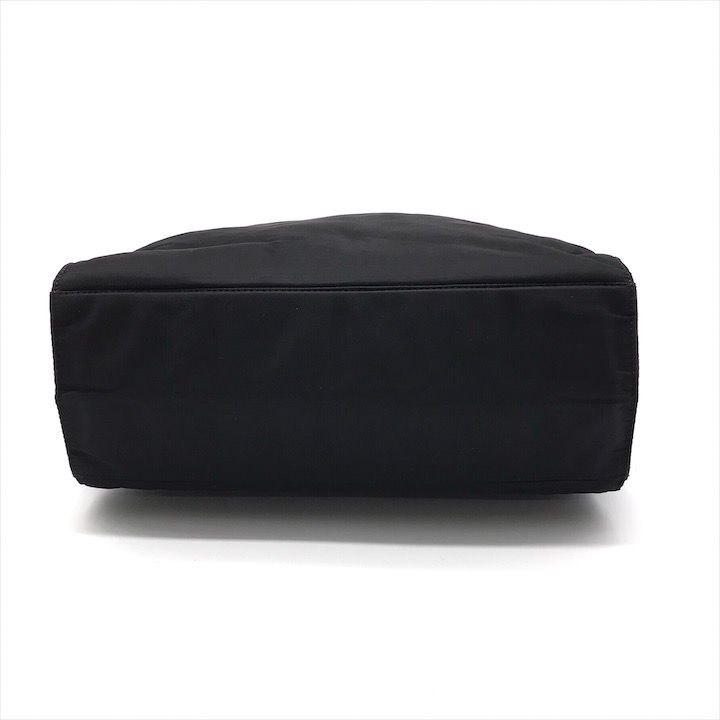 Prada Nylon Tessuto Metal Handle Hand Bag Black Bag — view 3