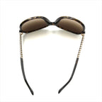Chanel CC Logo Sunglasses Eyewear Tortoiseshell Pattern Chain Motif Brown — view 8