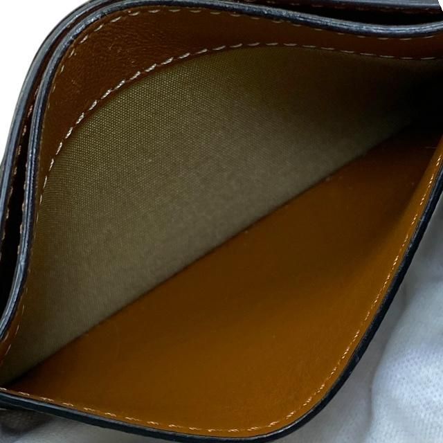 Celine Card Case Pass Compact Triomphe Logo Leather Brown — view 6