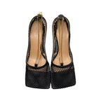Bottega Veneta Stretch Pumps Mesh Chain High Heel 38 1 2 Nero — view 8