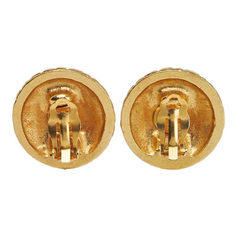 Chanel Coco Mark Earrings Round Gold Plated — view 3