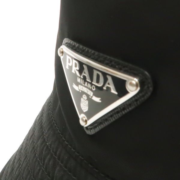 Prada Bucket Hat 1 Hc137 2 DMI Re-Nylon M Size Triangle Plate — view 6