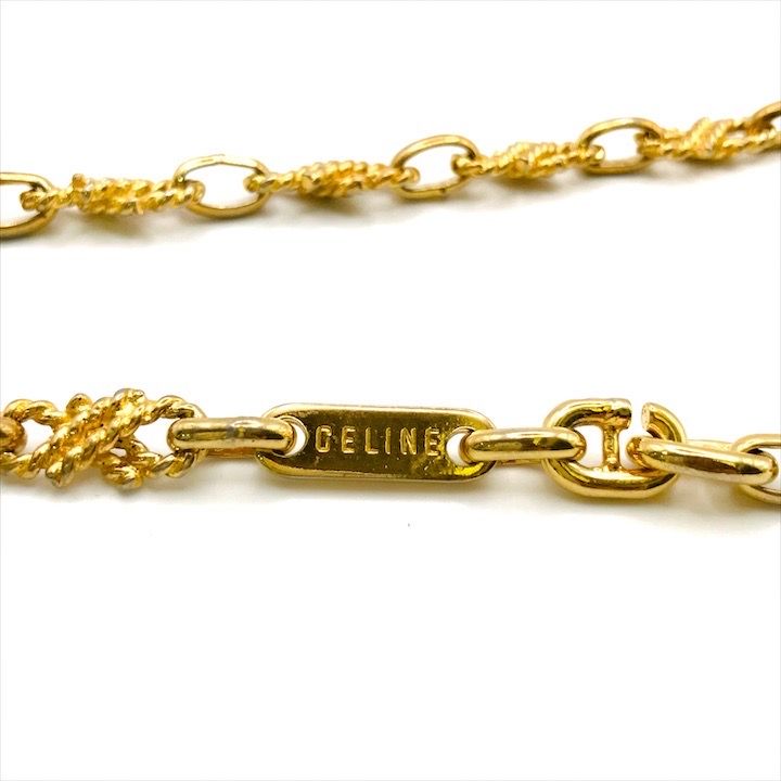 Celine Chain Vintage Necklace Gold — view 4