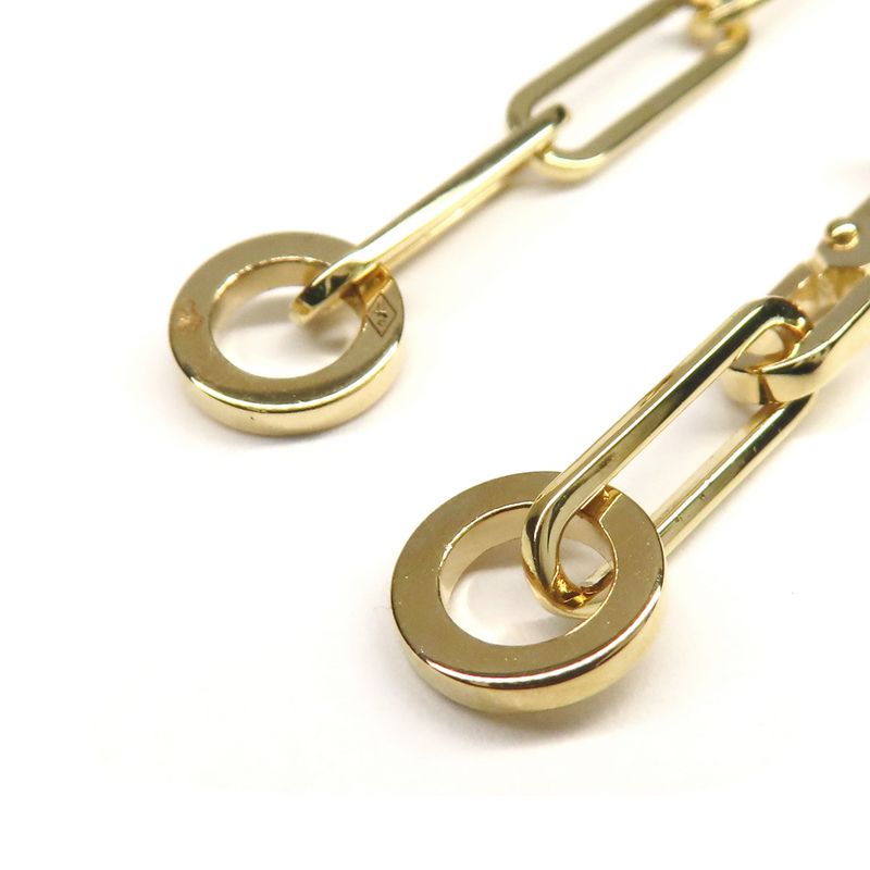 Hermes Earrings Kelly Chaine AU 750 18K Yellow Gold Pair — view 3