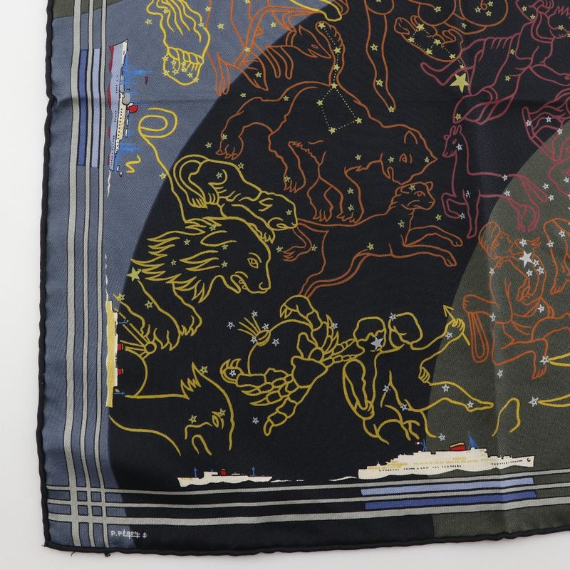 Hermes Carre 45 Petit Constellation Ship Orion Design Silk — view 4