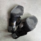 Chanel Coco Mark Caviar Leather Sandals Black 36 Mules — view 8