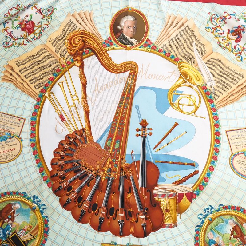 Hermes Wolfgang Amadeus Mozart Hymn To Carre 90 Scarf Silk Twill Square — view 6