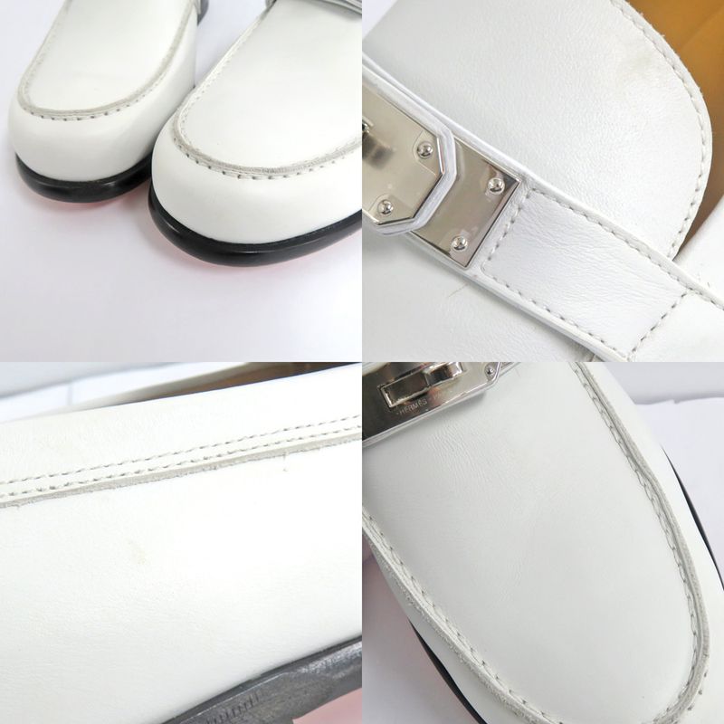 Hermes Loafers Kelly Hardware White Silver 41 — view 9