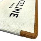 Celine Clutch Bag Second Large Pouch Handbag Logo Canvas Leather Ivory — view 5