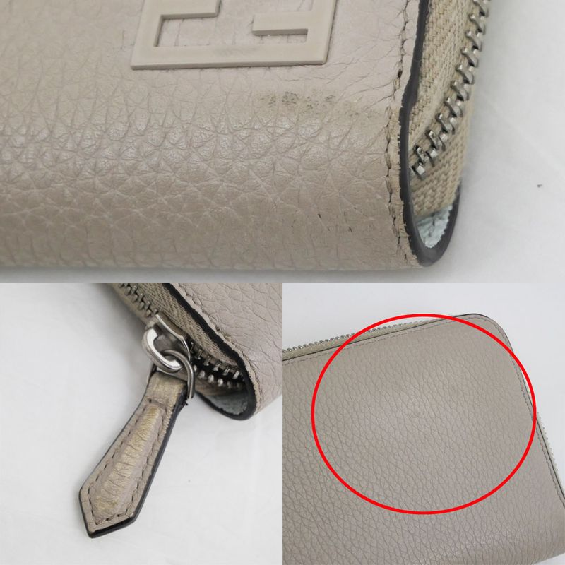 Fendi Round Zip Zipper Long Wallet Light Gray Blue 7 M0210 — view 8
