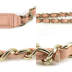 Chanel Shoulder Bag Quilted Leather Peach Beige Gold Hardware 29 th — view 4