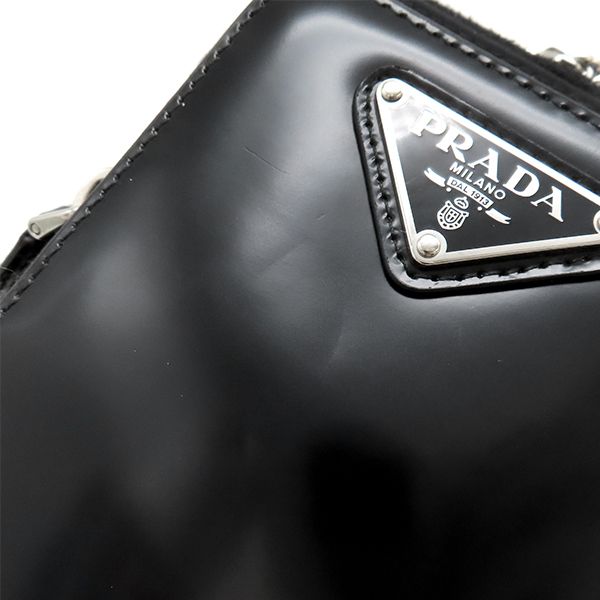 Prada Shoulder Bag Re-Nylon Smartphone Case Nylon Leather Black Silver Hardware — view 6