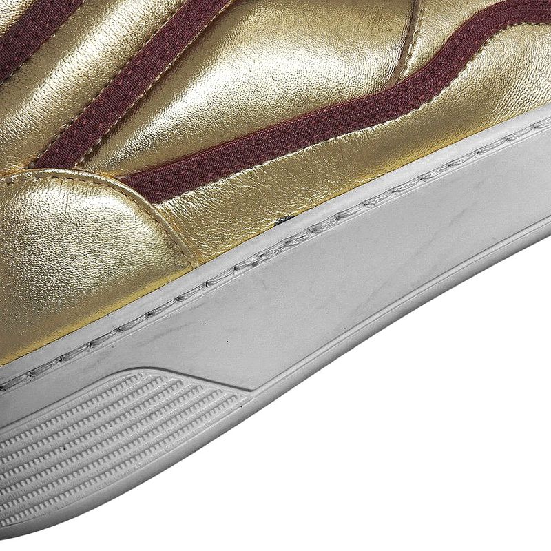 Chanel 2020 Coco Mark Gold Leather High Cut Sneakers Shoes — view 7