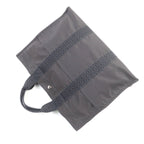 Hermes Her Line Herbag MM Silver Hardware Serie Button Canvas Tote Bag Gray — view 7