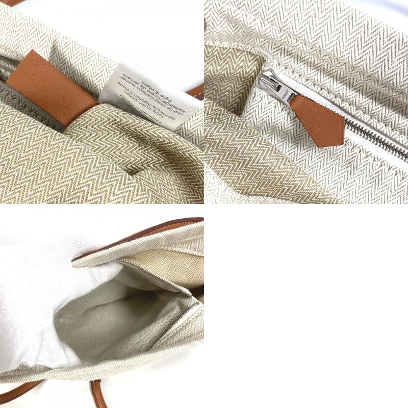Hermes Backpack Aline MM Toile Chevron Beige — view 9