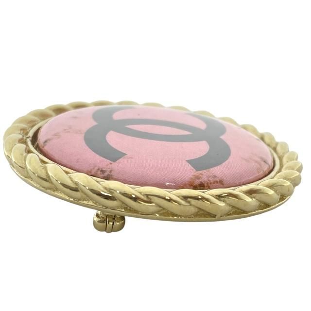 Chanel Brooch Pin Accessories Jewelry Circle Small Coco Mark GP Pink — view 4