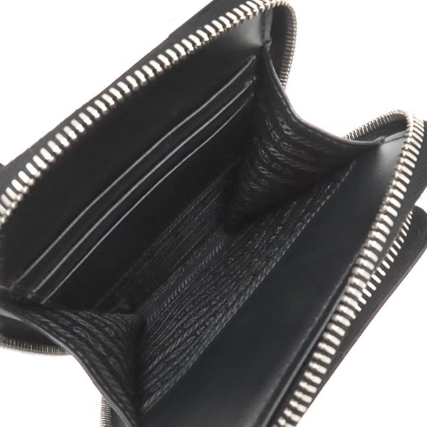 Prada Shoulder Bag Re-Nylon Smartphone Case Nylon Leather Black Silver Hardware — view 9