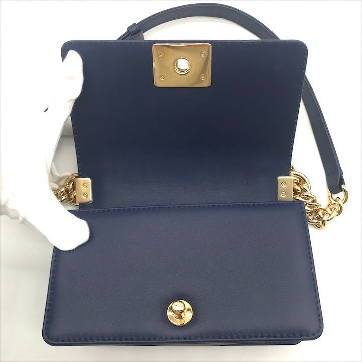 Chanel CC Logo Stitch Lambskin Bicolor Chain Shoulder Bag — view 7