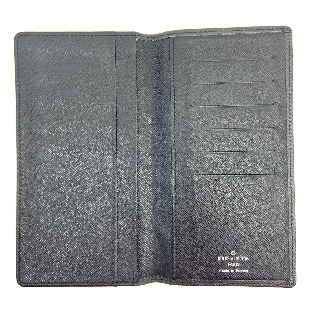 Louis Vuitton Taiga Card Holder Credit Bifold Long Wallet Black — view 5