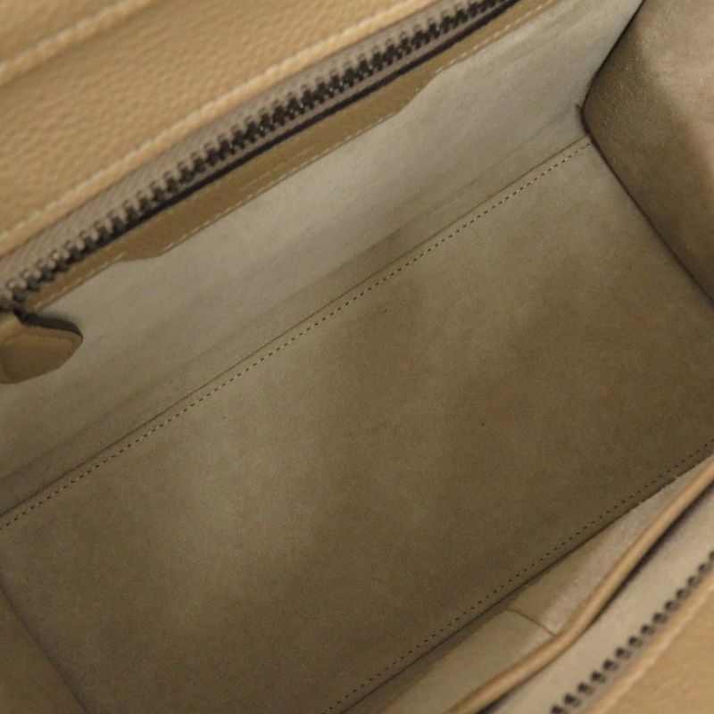 Celine Luggage Micro Shopper Leather Beige Handbag 1112 — view 7