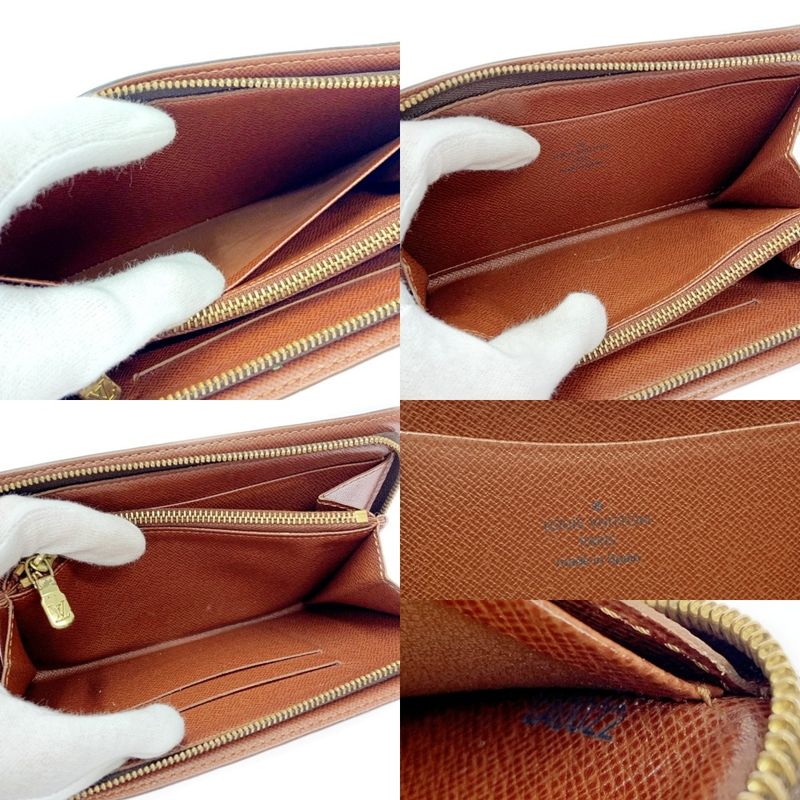 Louis Vuitton Monogram Porte Monnaie Zip Long Wallet Brown — view 8