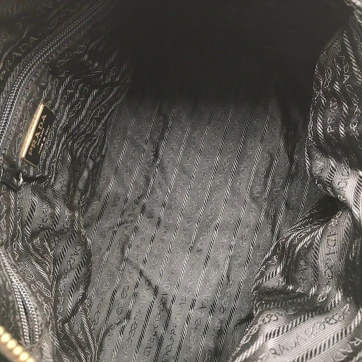 Prada Nylon Tessuto Quilted Chain Shoulder Tote Black — view 7