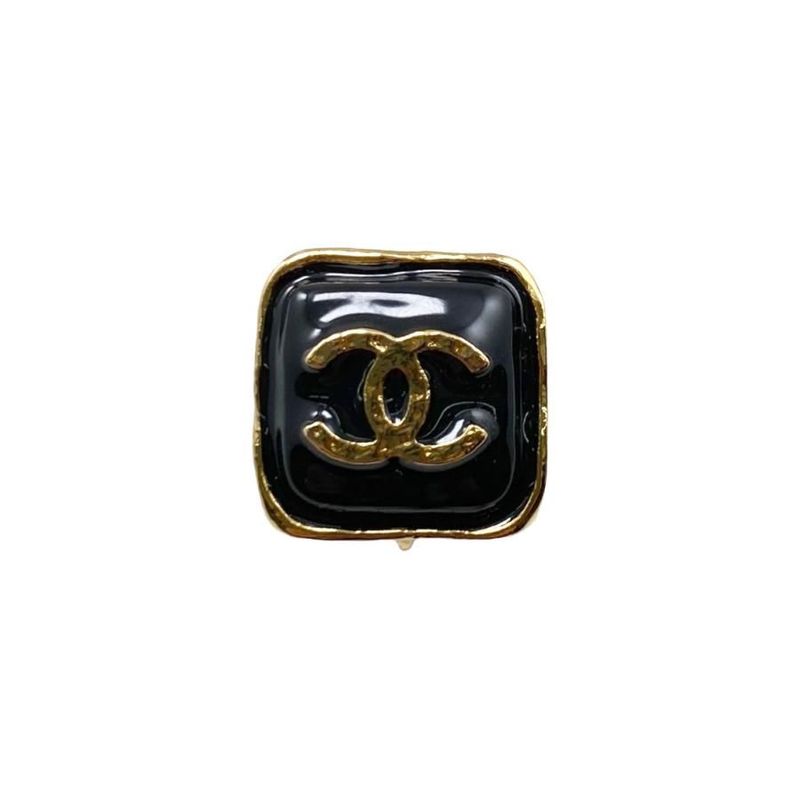Chanel Earrings Square Coco Mark Abc253 Black — view 6