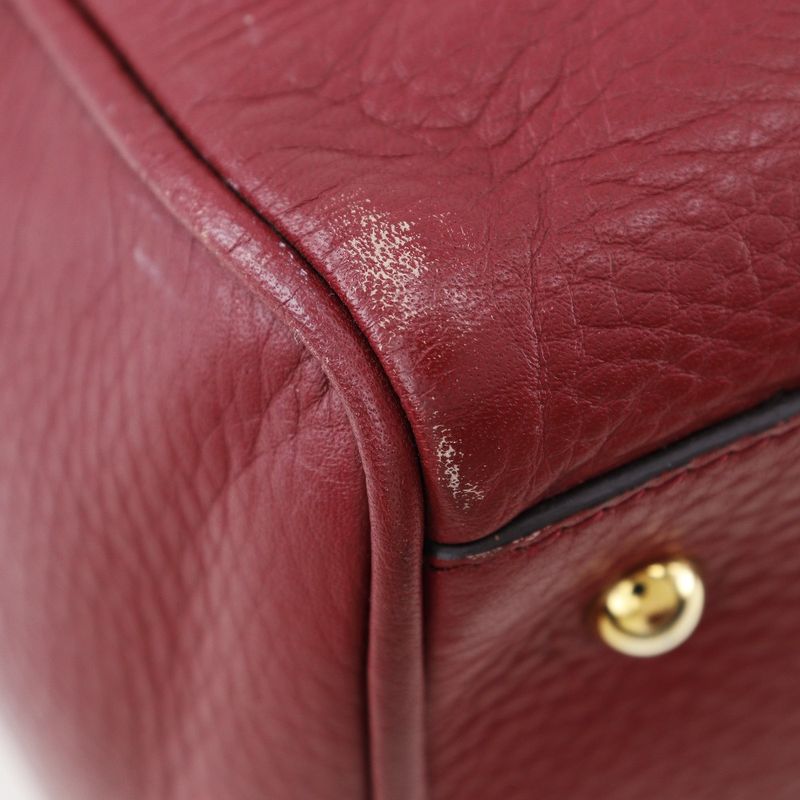 Loewe 2-Way Shoulder PIEL Vacuna Cowhide 318.32 C86 Leather Red Handbag — view 6