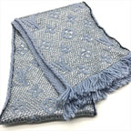 Louis Vuitton Monogram Shine Echarpe Logo Mania Scarf Blue — view 4
