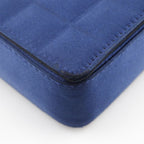 Chanel Chocobar Chain Shoulder Satin Blue Bag — view 4