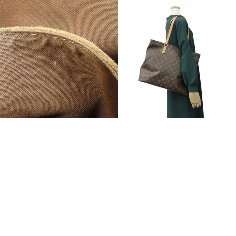 Louis Vuitton Tote Bag Cabas Mezzo Monogram Nubuck Leather Brown — view 9