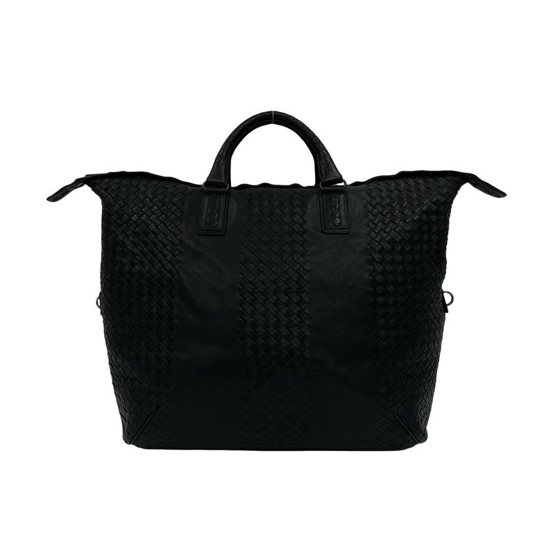 Bottega Veneta Intrecciato Leather Handbag Boston Bag Black — view 4